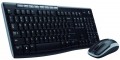 PC Tastatur Logitech f�r Links- und Rechtsh�nder schwarz Cordless-Desktop MK260